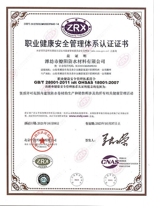 职业健康安全管理体系